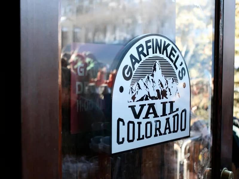 Garfinkel's Vail Colorado sign on the door