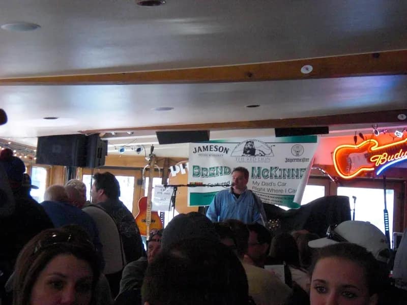 Crowd and live music inside the Red Lion bar