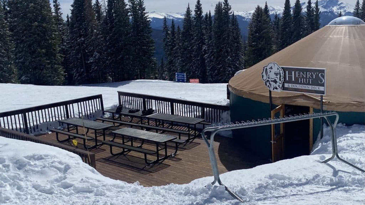 Henry's Hut deck on Vail Mountain across from Buffalo's