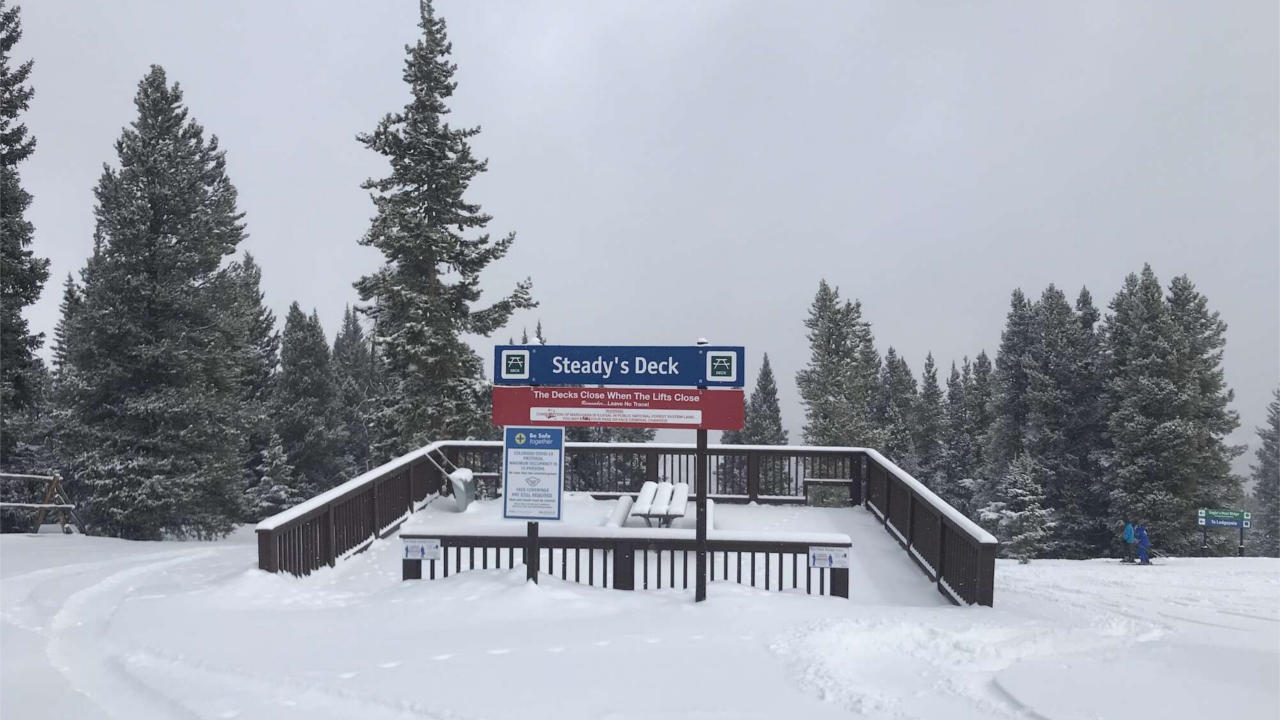 Steady's Deck near the top of the Pickeroon run on Vail Mountain