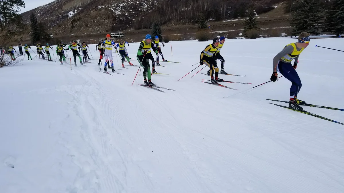 Cross-country skiing at the Vail Golf Club in winter